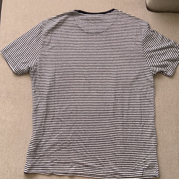 Zara 100% Linen Striped Women’s T-Shirt Large - Picture 5 of 9